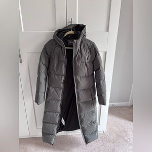 Eddie Bauer Long Hooded Puffer Coat - army green